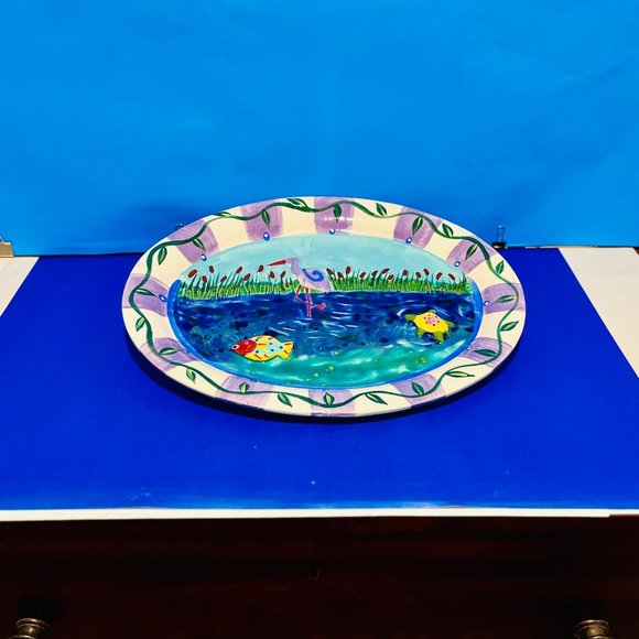 NEW… 18” Nautical Serving Platter, by Chesapeake Bay Company, Decorative Ceramic - Picture 13 of 16